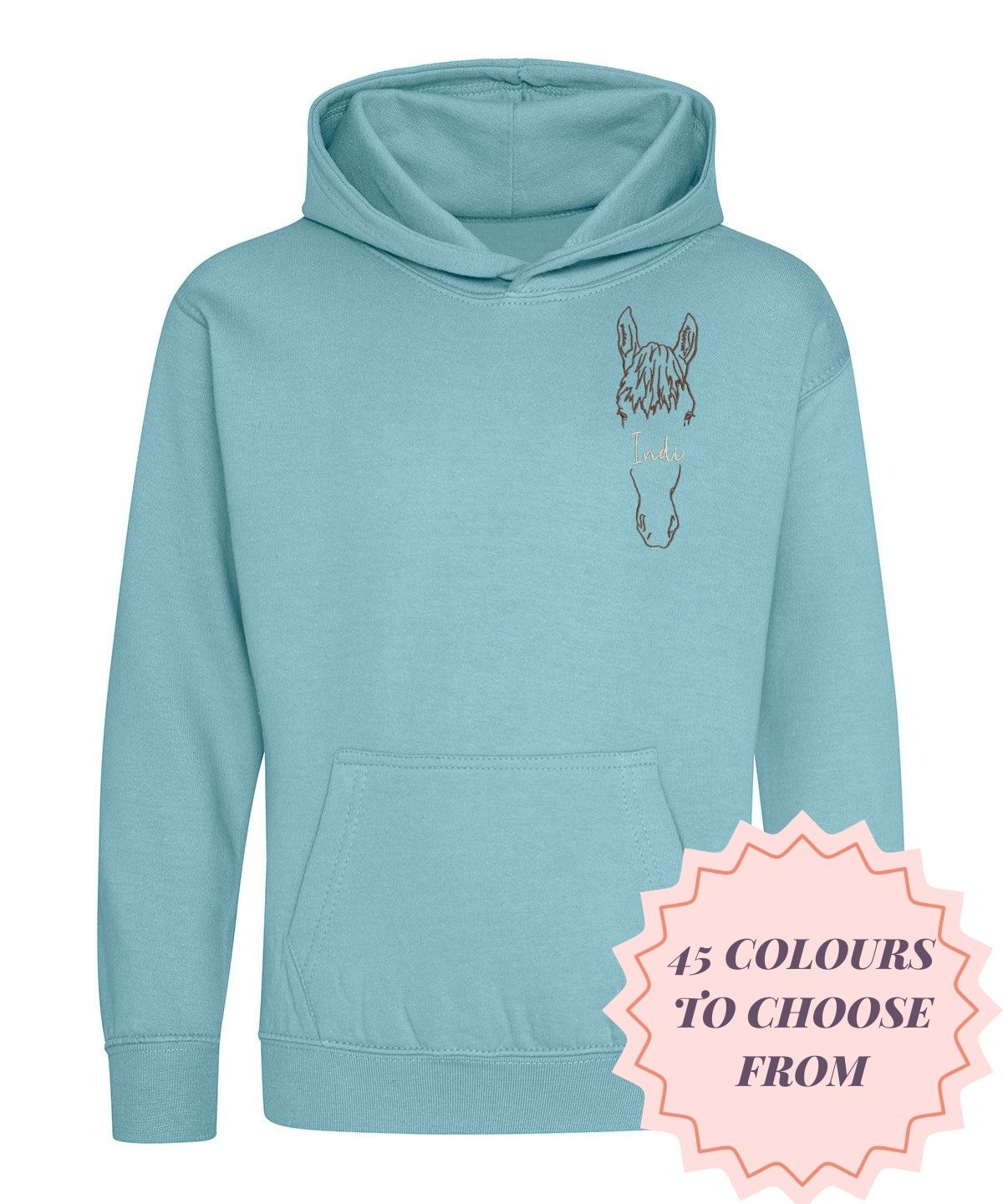 Kids Hoodie Abstract Horse Face Design