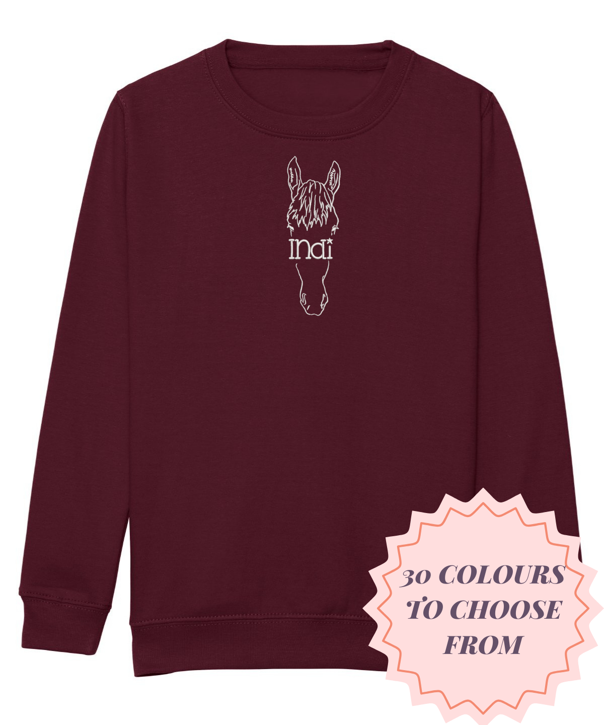 Kids Sweatshirt Horse Face Design