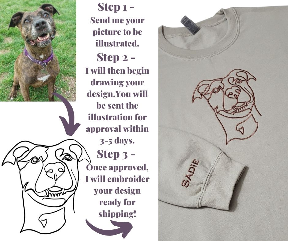 Embroidered Pet Outline Sweater