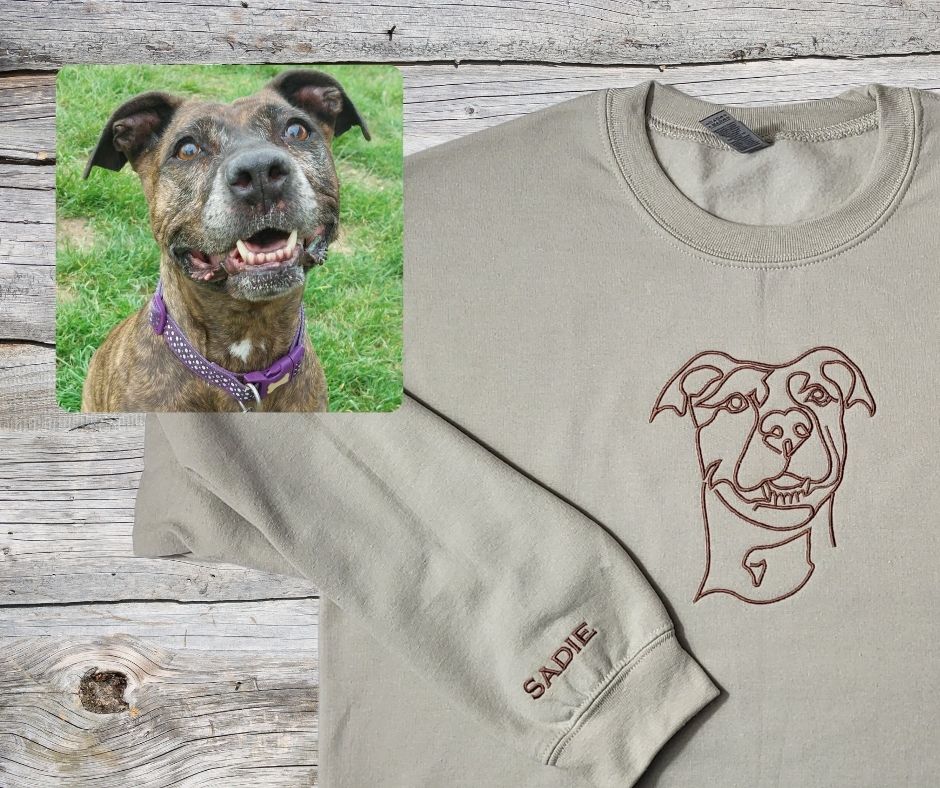 Embroidered Pet Outline Sweater