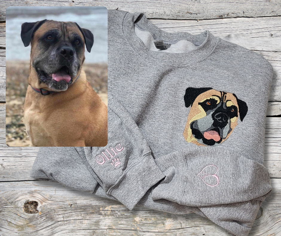 Embroidered Pet Portrait Sweater