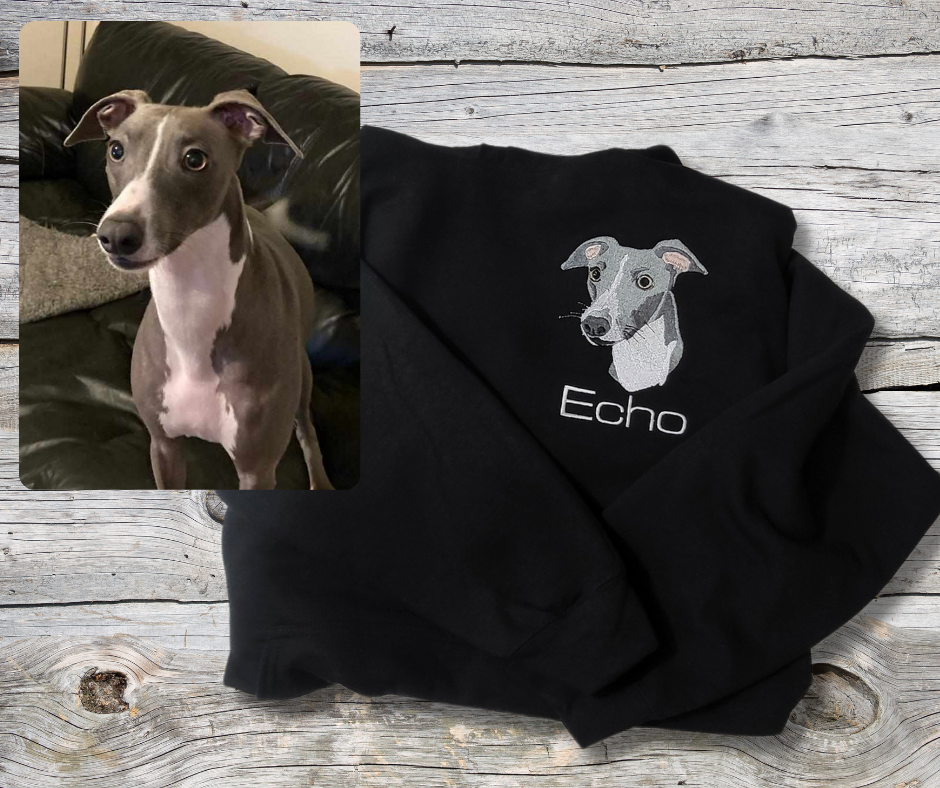 Embroidered Pet Portrait Sweater