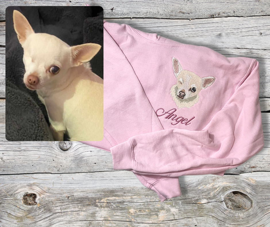 Embroidered Pet Portrait Sweater