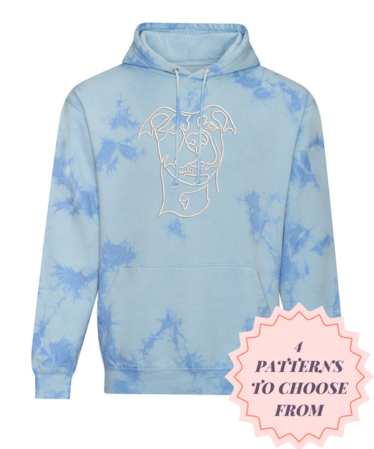 Tie Dye Hoodie Abstract Line Design