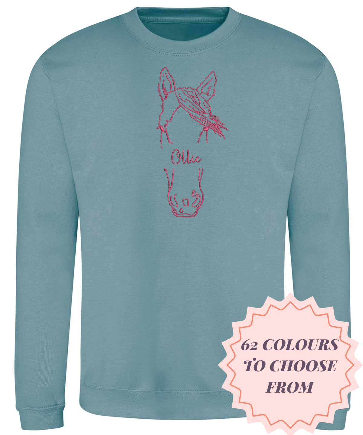 Deluxe Sweatshirt Abstract Horse Face Design