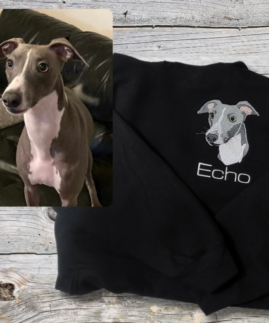 Embroidered Pet Portrait Sweater